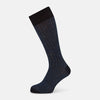 View 1 of product Navy Ribbed Cotton-Linen Mid-Length Socks 12
