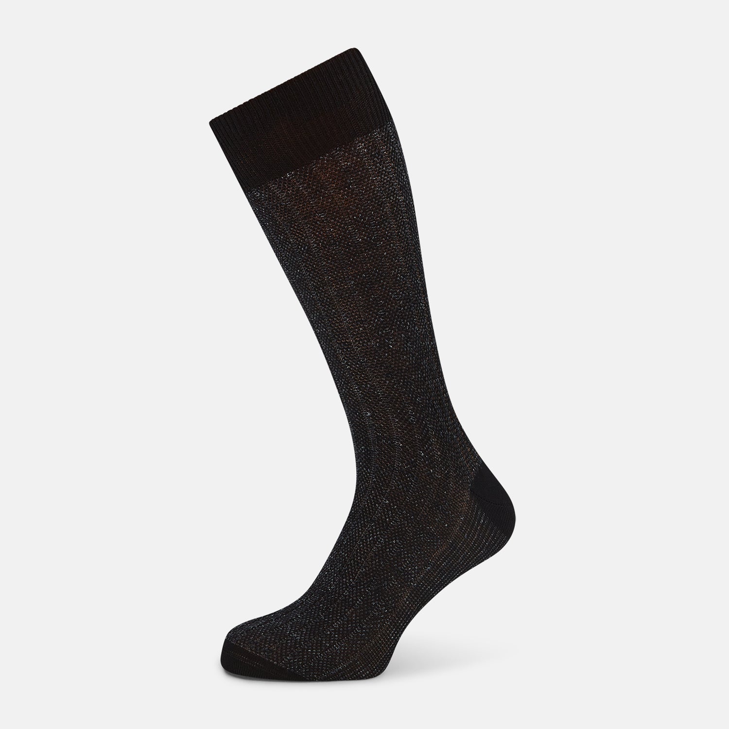View 1 of product Charcoal Ribbed Cotton-Linen Mid-Length Socks 11+