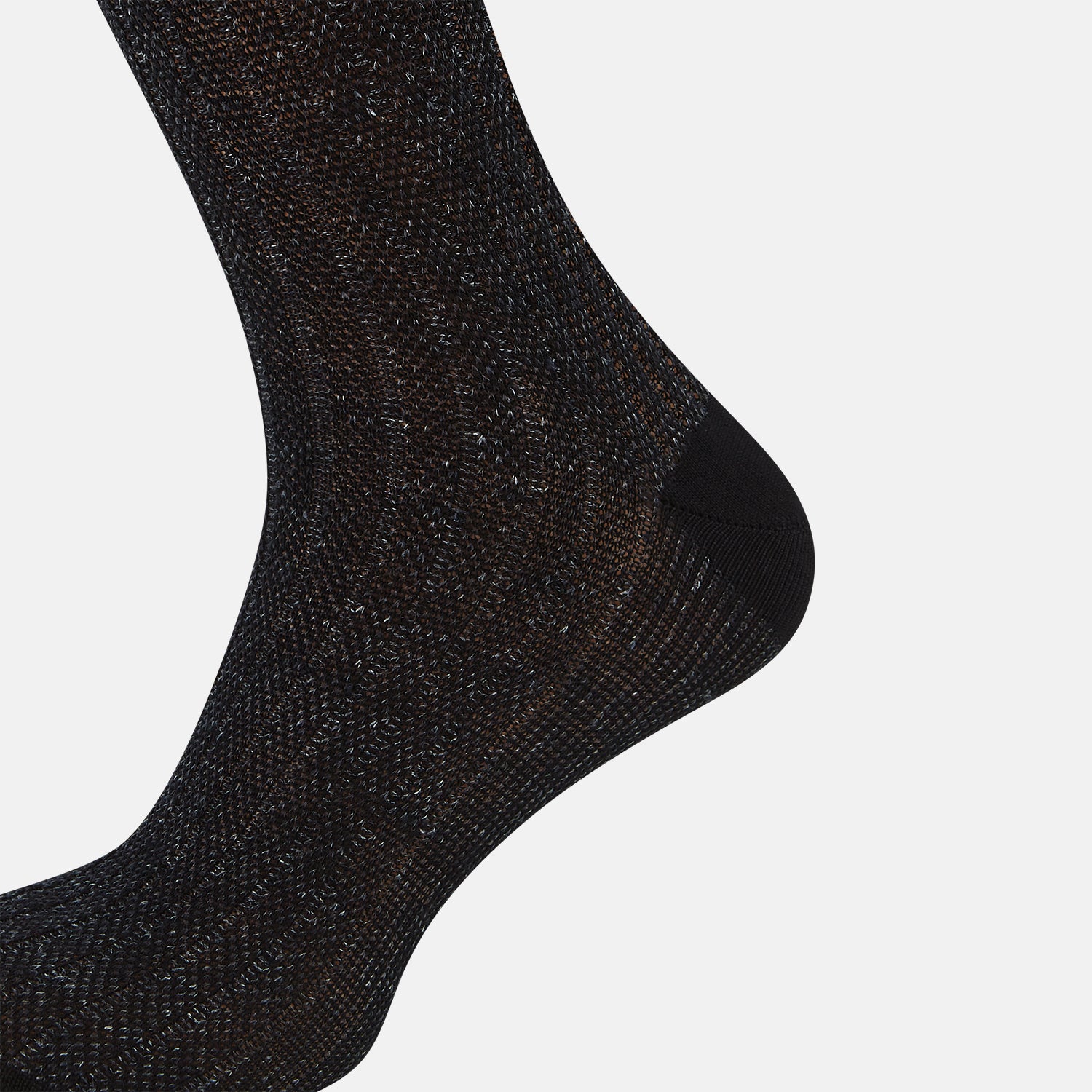 View 4 of product Charcoal Ribbed Cotton-Linen Mid-Length Socks 11+