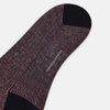 View 3 of product Burgundy Ribbed Cotton-Linen Mid-Length Socks 13