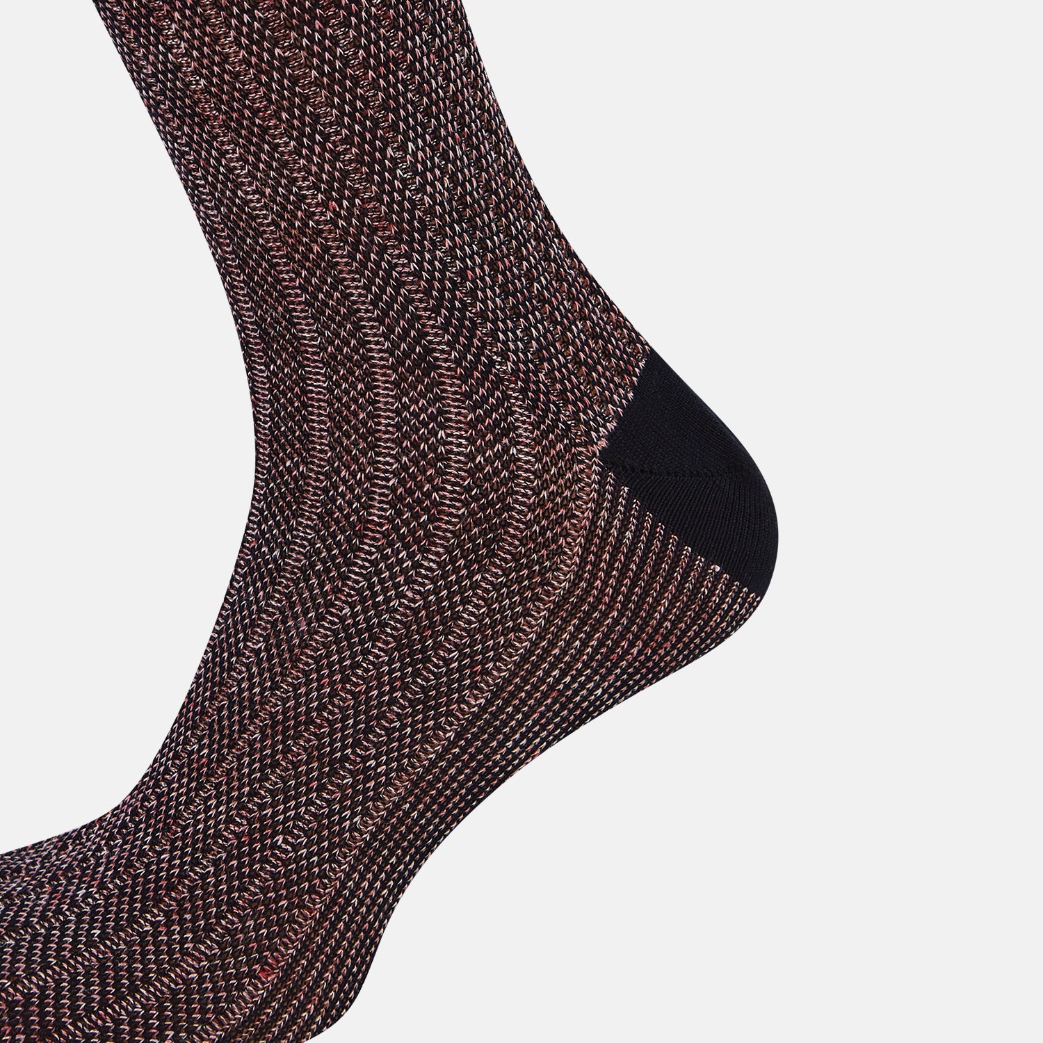 View 4 of product Burgundy Ribbed Cotton-Linen Mid-Length Socks 13