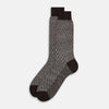 View 2 of product Pine Cone Harlequin Cotton-Linen Mid-Length Socks 13