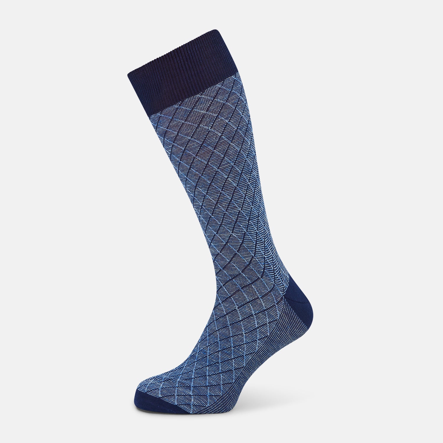View 1 of product Azzurro Harlequin Cotton-Linen Mid-Length Socks 10+