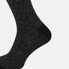 View 4 of product Charcoal Harlequin Cotton-Linen Mid-Length Socks 11+