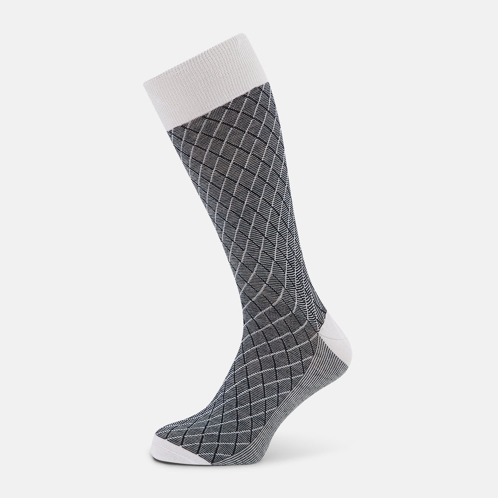 Light Pink Harlequin Cotton-Linen Mid-Length Socks 12