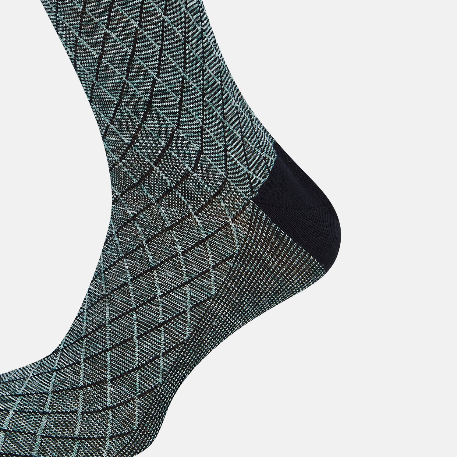View 4 of product Sage Harlequin Cotton-Linen Mid-Length Socks 12