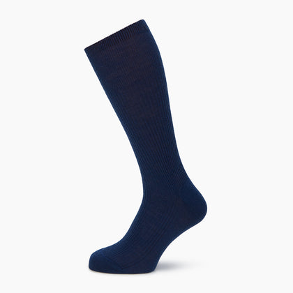 Navy Mid-Length Merino Socks Image 4