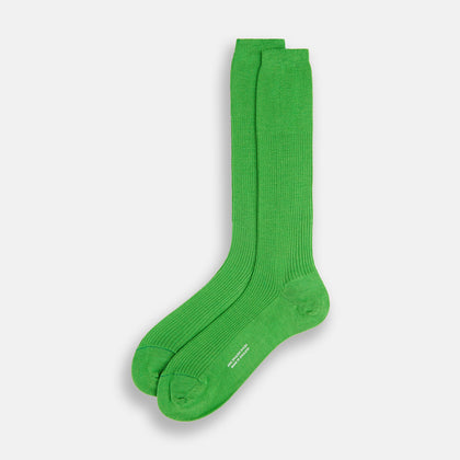 Bright Green Mid-Length Merino Socks Image 1