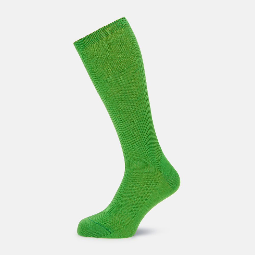 Turnbull & Asser Bright Green Mid-Length Merino Socks
