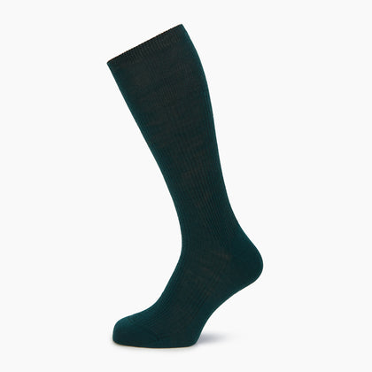 Petrol Green Mid-Length Merino Socks Image 4