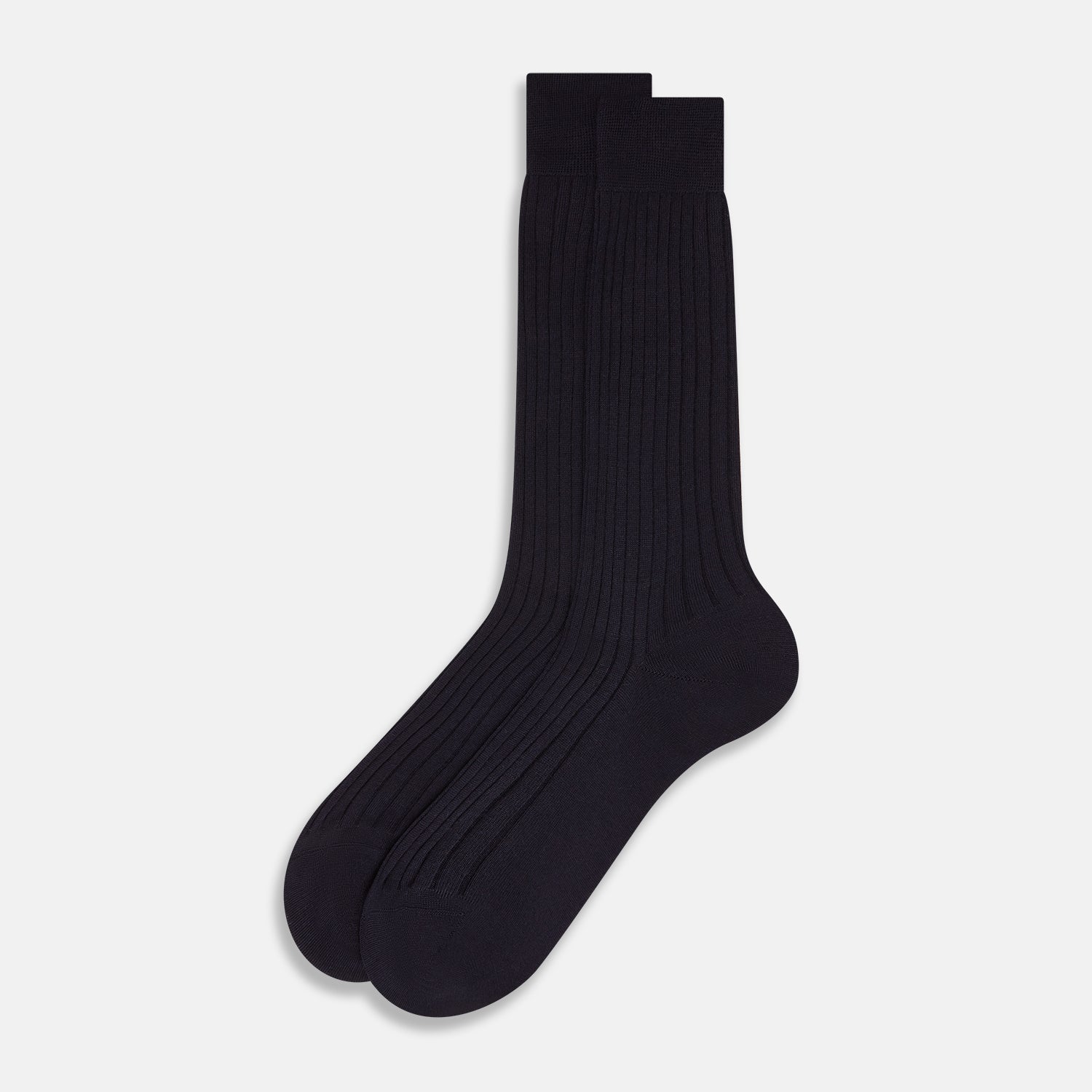 Image 2 of product Navy Wool Mid-Length Socks 12