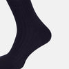 View 4 of product Navy Wool Mid-Length Socks 12