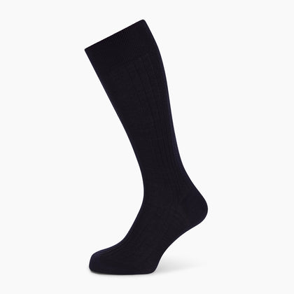 Navy Wool Mid-Length Socks Image 4