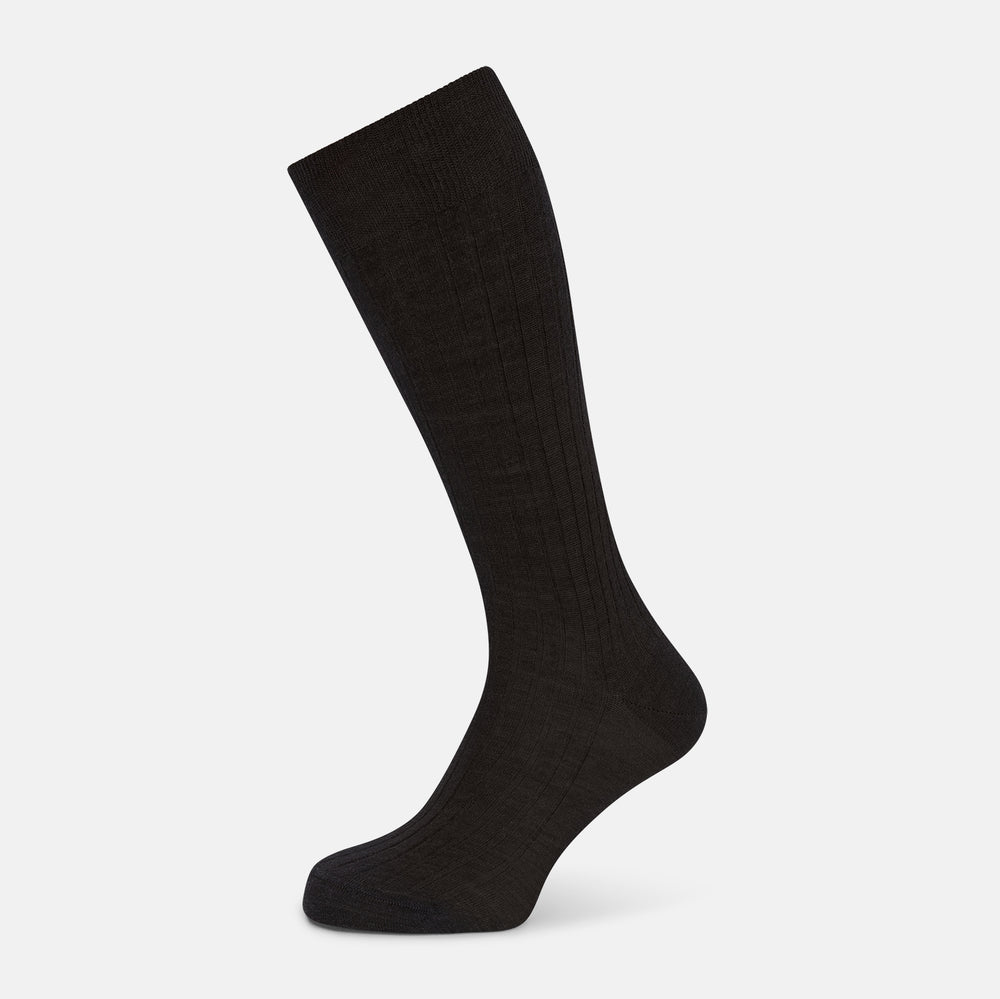 Charcoal Wool Mid-Length Socks 12