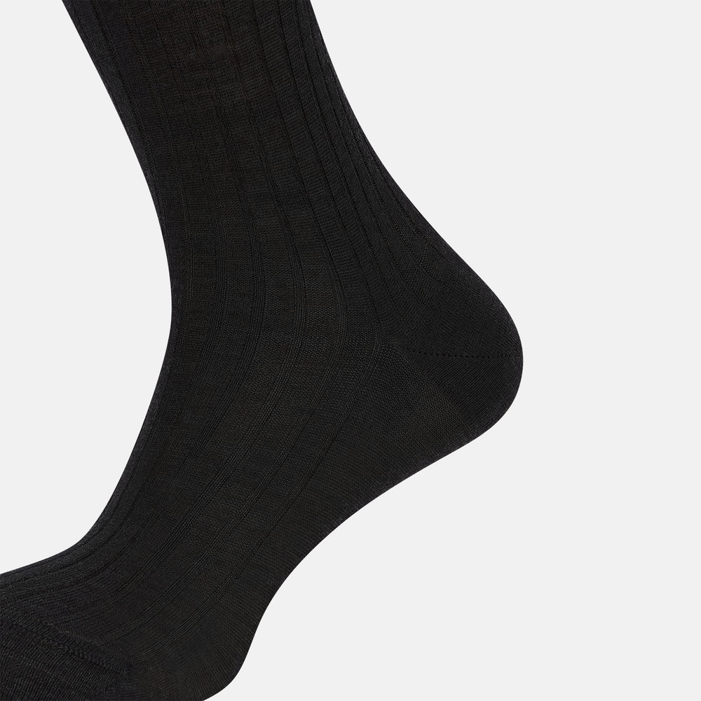 Charcoal Wool Mid-Length Socks 12