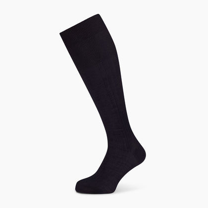 Navy Wool Long Socks Image 4