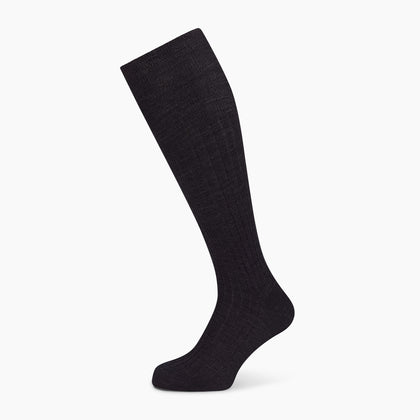 Charcoal Long Wool Socks Image 4
