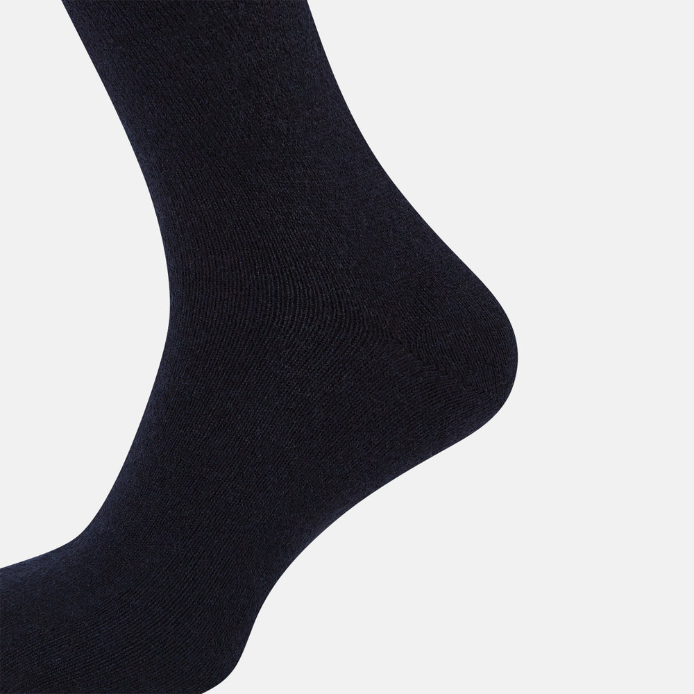 Navy Cashmere Long Socks 13