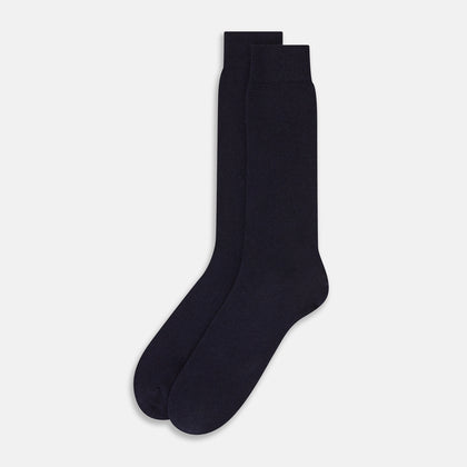 Navy Cashmere Mid-length Socks