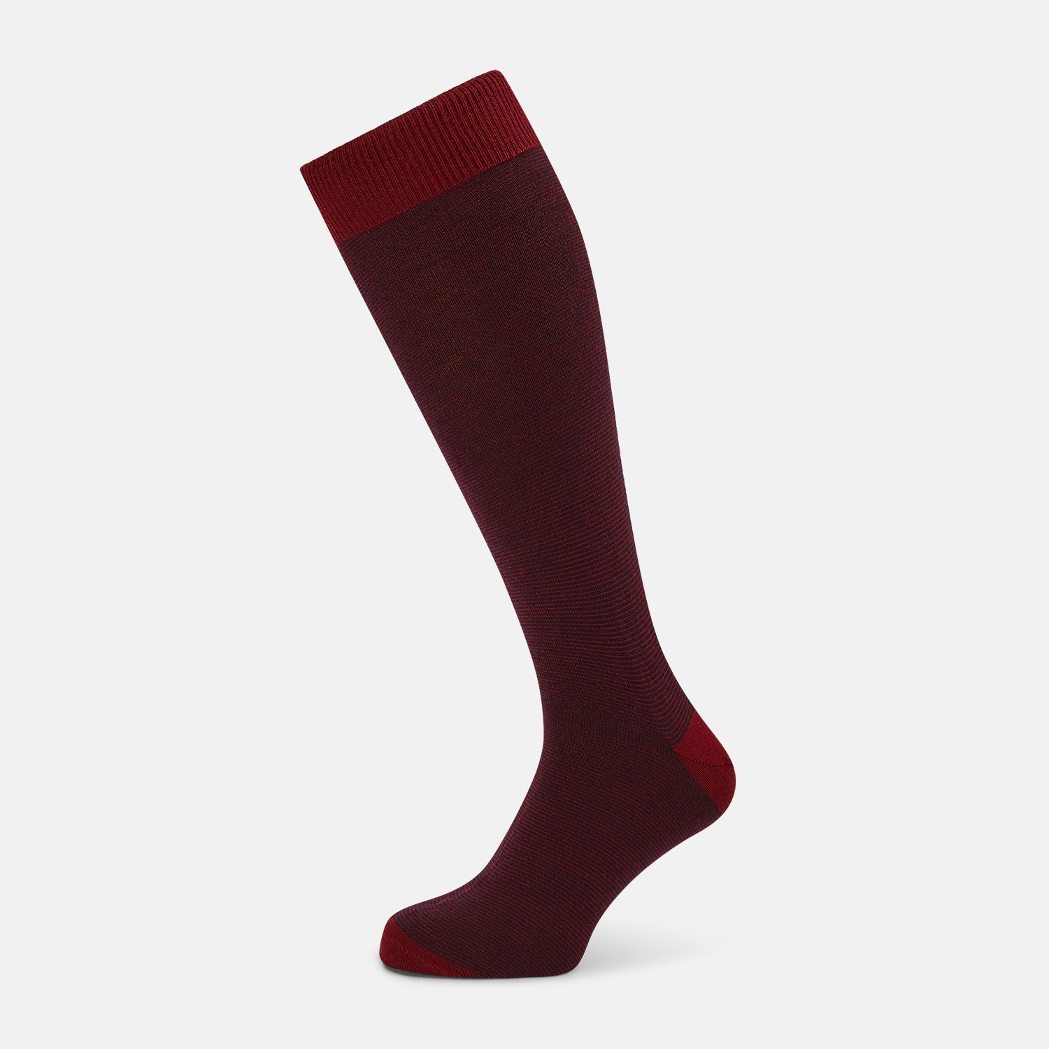 View 1 of product Burgundy & Red Stripe Wool Long Socks 13
