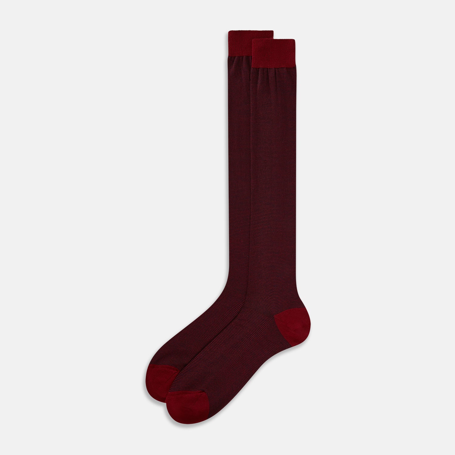 Image 2 of product Burgundy & Red Stripe Wool Long Socks 13
