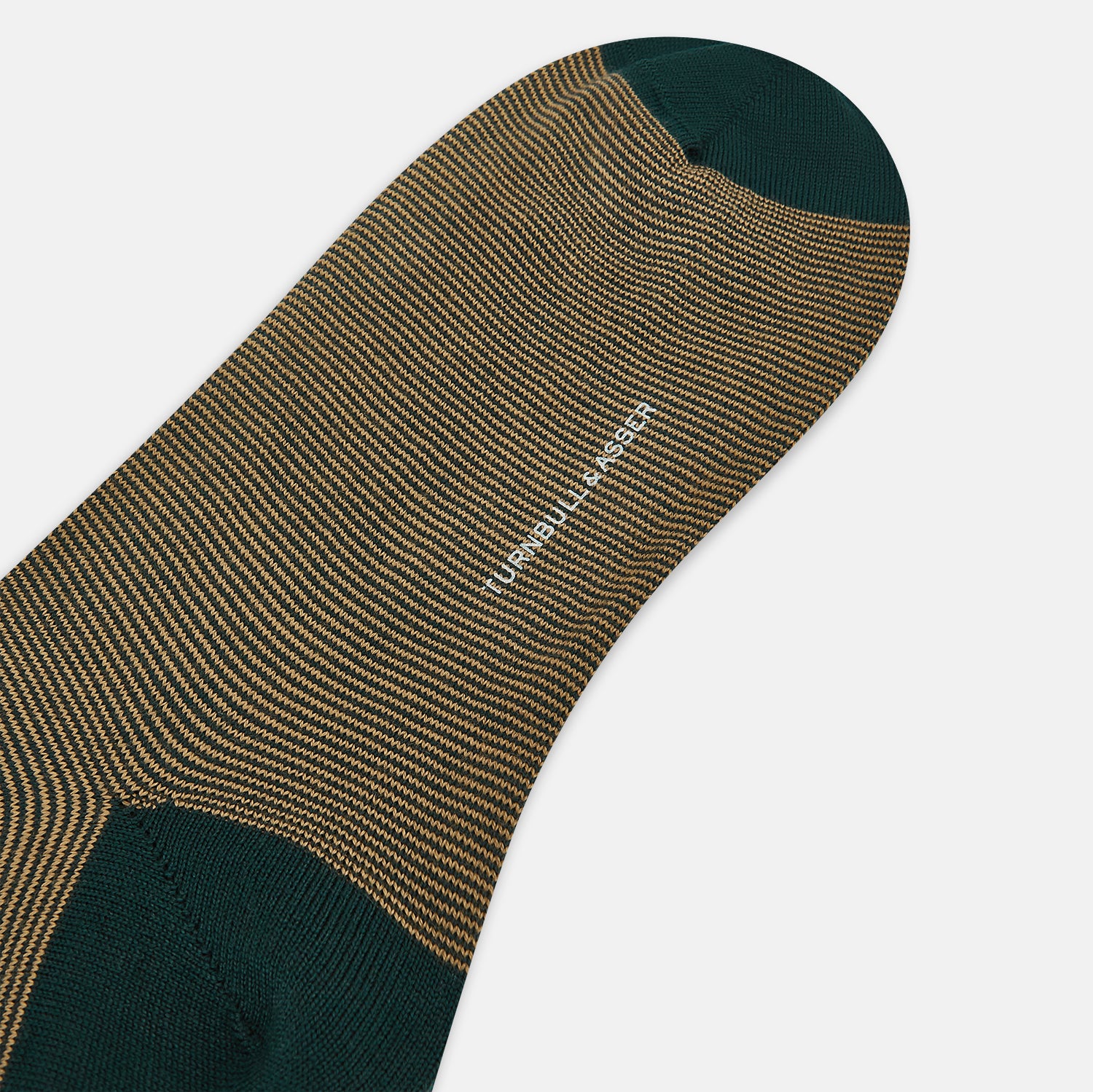 Image 3 of product Camel and Forest Green Stripe Wool Mid-length Socks 13