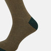 View 4 of product Camel and Forest Green Stripe Wool Mid-length Socks 13