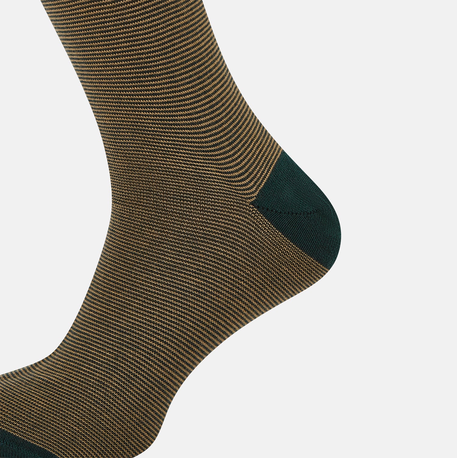 View 4 of product Camel and Forest Green Stripe Wool Mid-length Socks 13