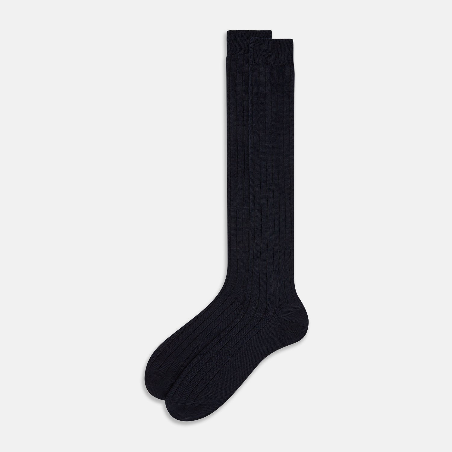 View 2 of product Navy Ribbed Wool Long Socks 13