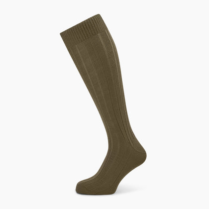 Sage Ribbed Wool Long Socks Image 4