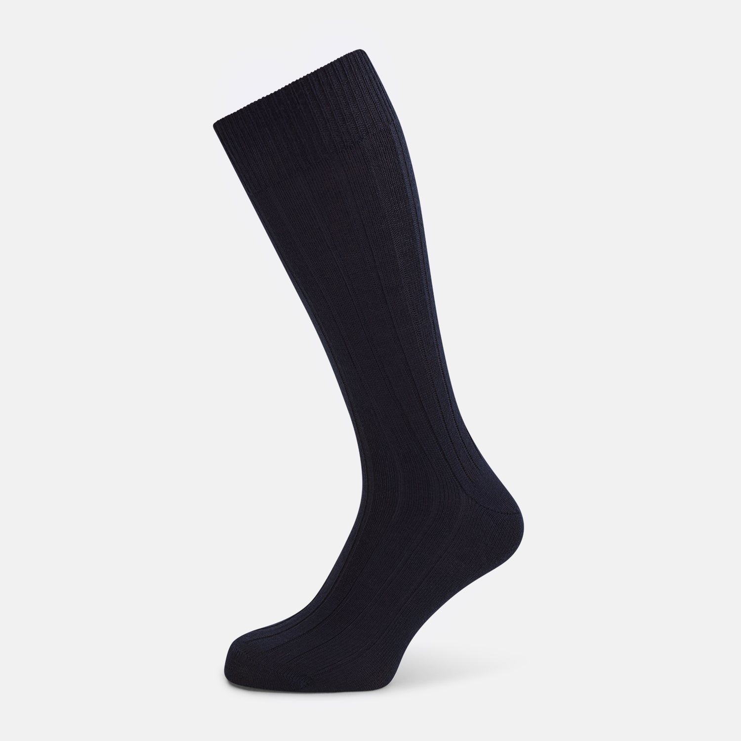 Image 1 of product Navy Ribbed Wool Mid-length Socks 13