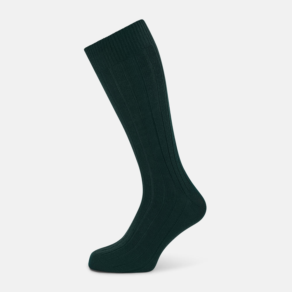 Forest Green Wool Mid-length Socks 13