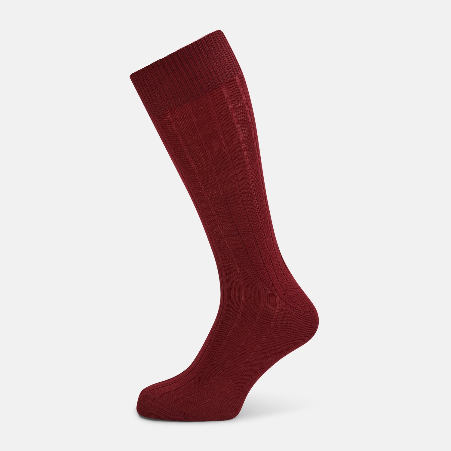 View 1 of product Burgundy Ribbed Wool Mid-length Socks 13