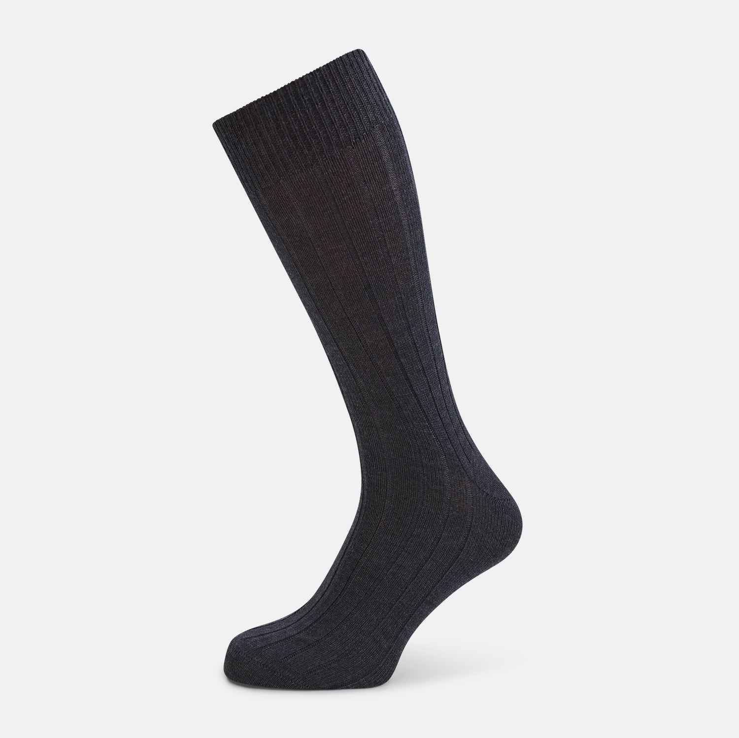 Image 1 of product Charcoal Ribbed Wool Mid-length Socks 13