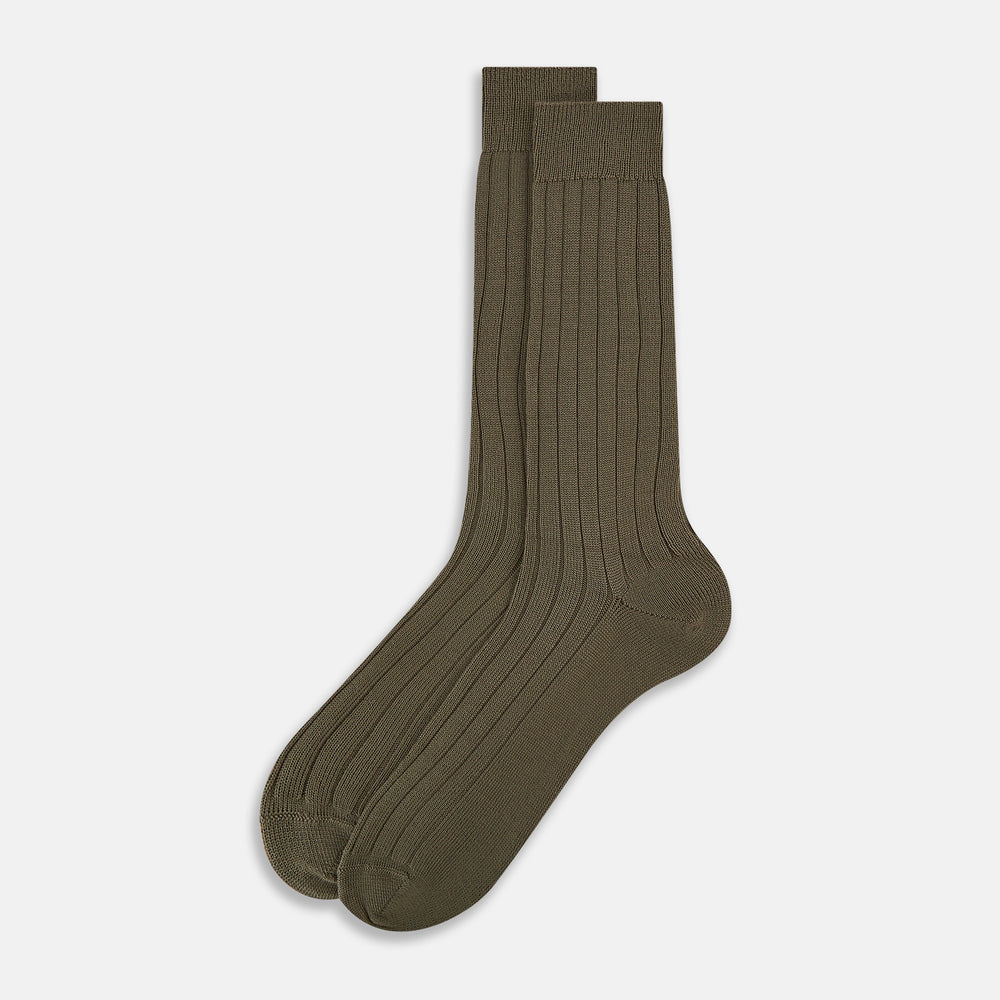 Sage Wool Mid-length Socks 13