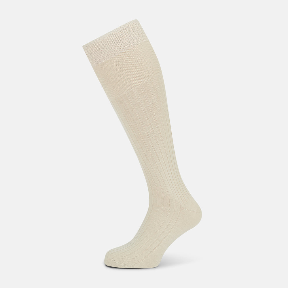 Ivory Cashmere Silk Long Socks 11