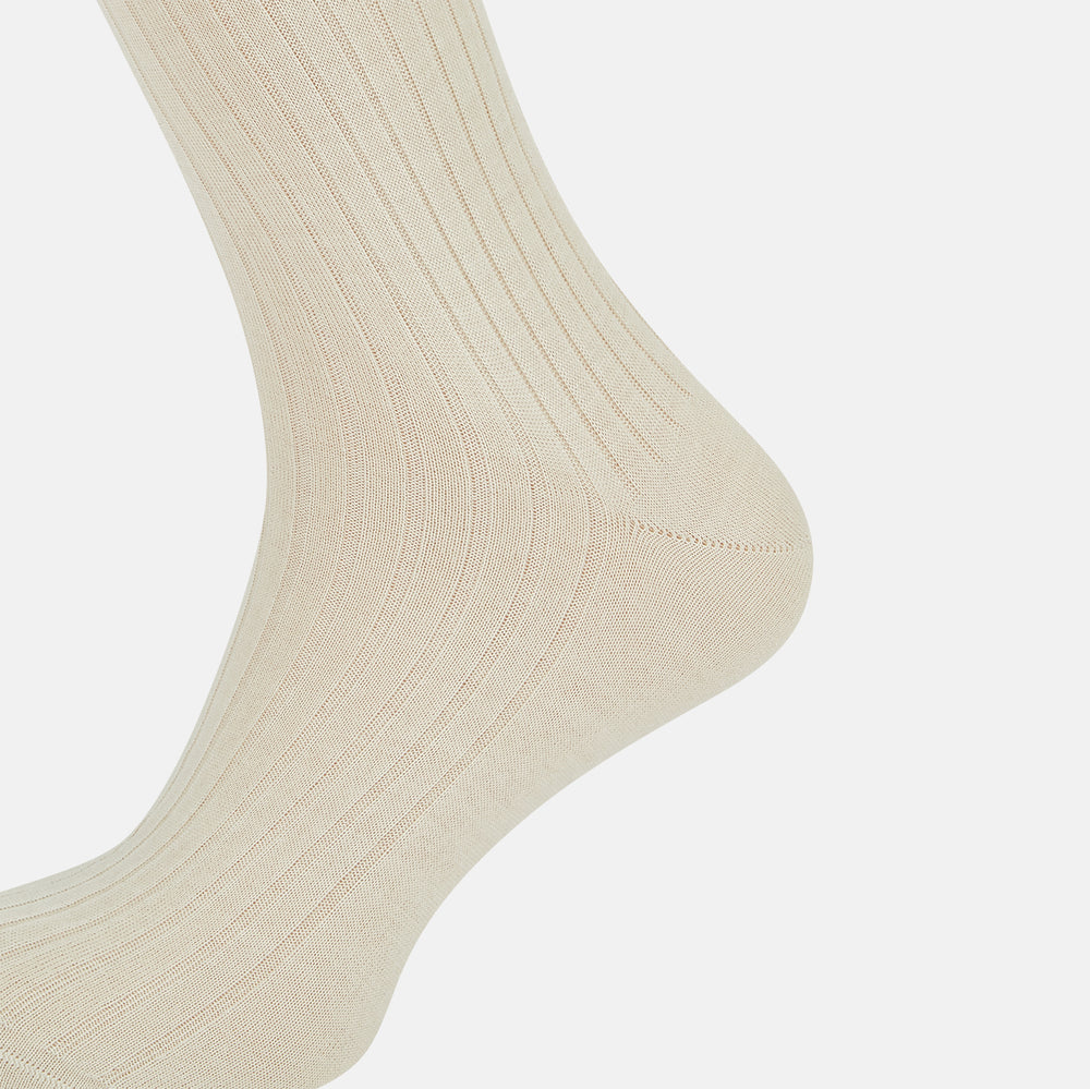 Ivory Cashmere Silk Long Socks 11