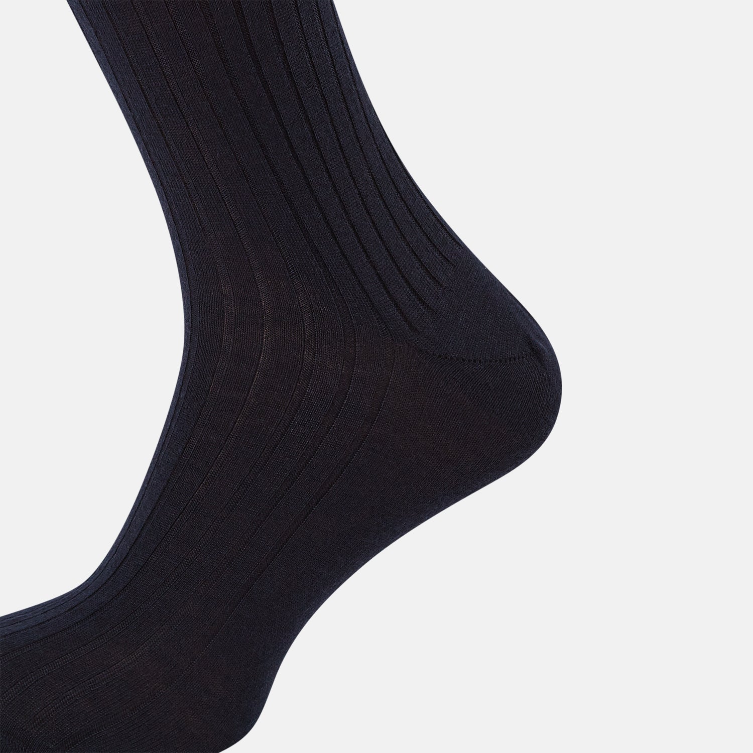 View 4 of product Navy Ribbed Cashmere Silk Long Socks 13