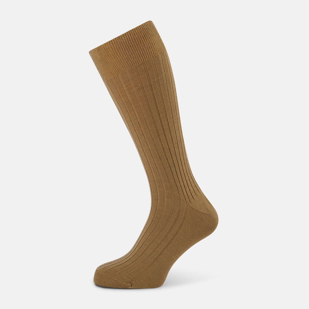Camel Cashmere Mid-length Socks 13