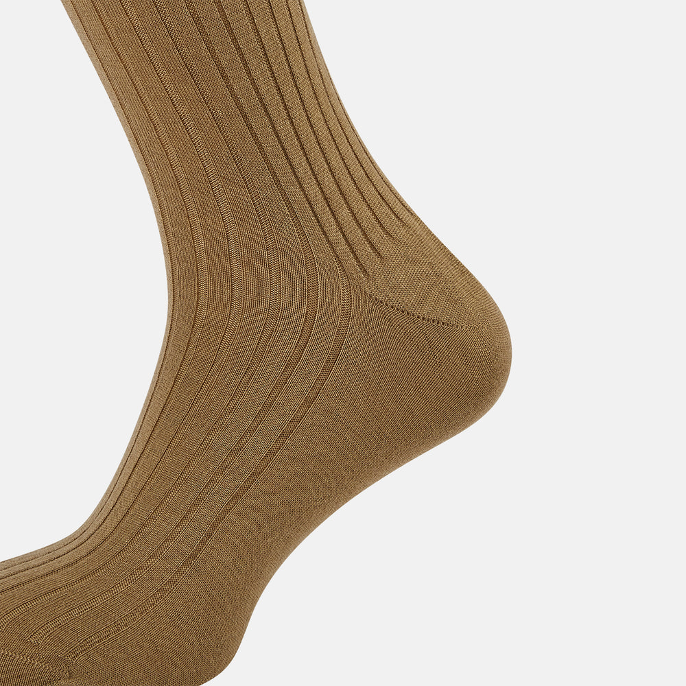 Camel Cashmere Mid-length Socks 13