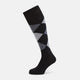 Black and Grey Check Wool Long Socks 13