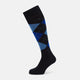 Navy & Royal Blue Check Wool Long Socks 10.5