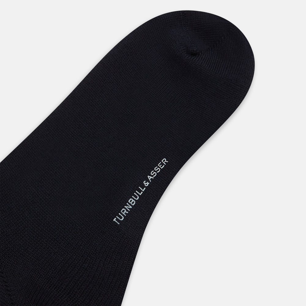 Navy & Royal Blue Check Wool Long Socks 10.5