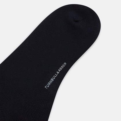 Navy & Royal Blue Check Wool Long Socks Image 2
