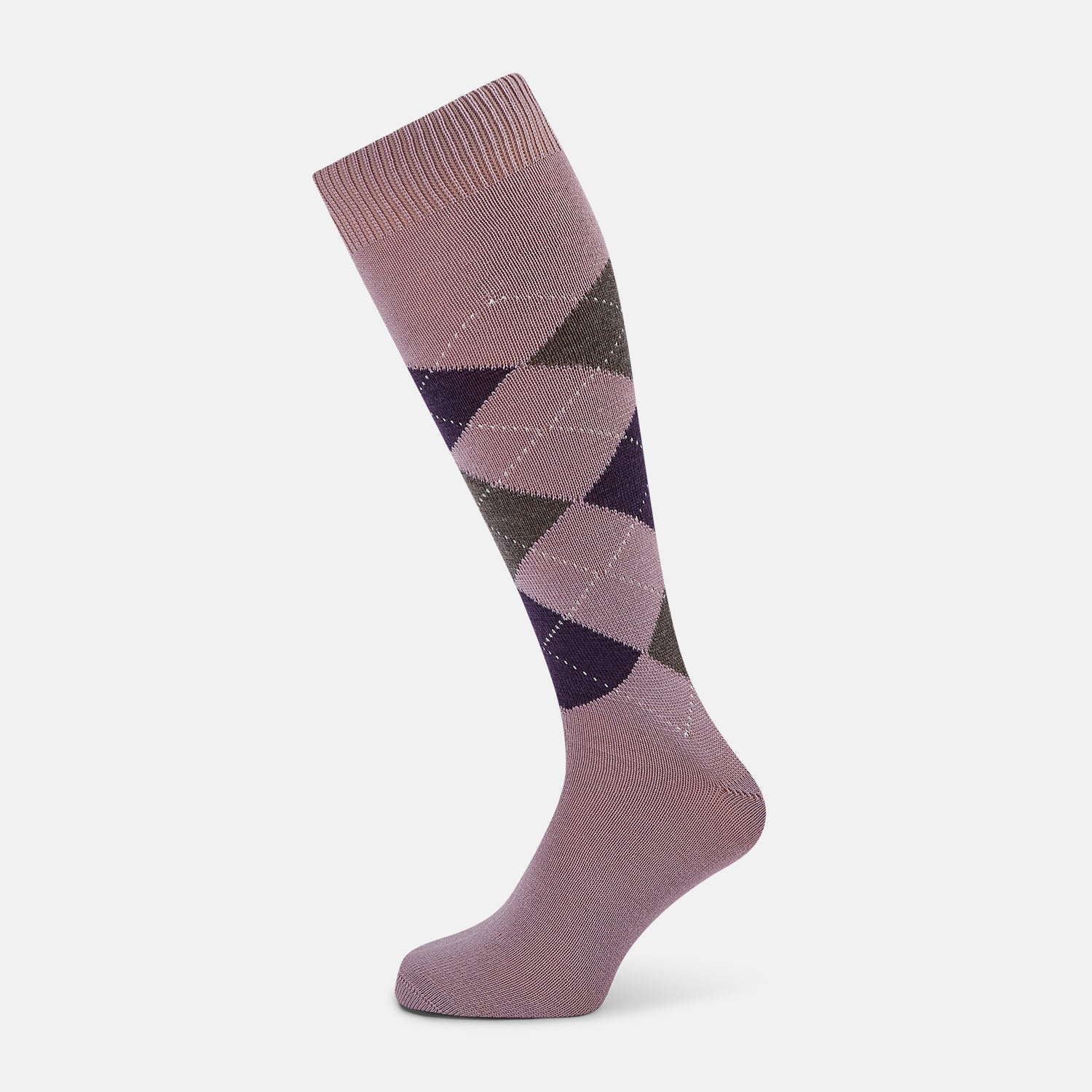 View 1 of product Lavender & Purple Check Wool Long Socks 13