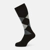 View 1 of product Black & Grey Check Wool Mid-length Socks 13