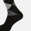 View 4 of product Black & Grey Check Wool Mid-length Socks 13