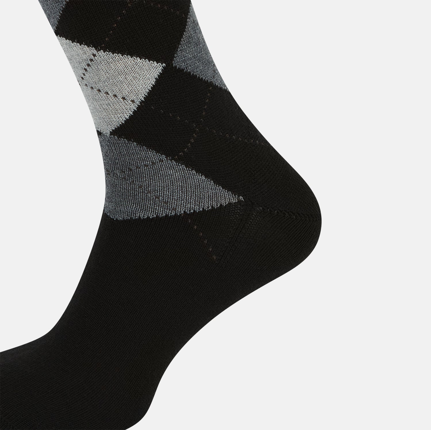 View 4 of product Black & Grey Check Wool Mid-length Socks 13