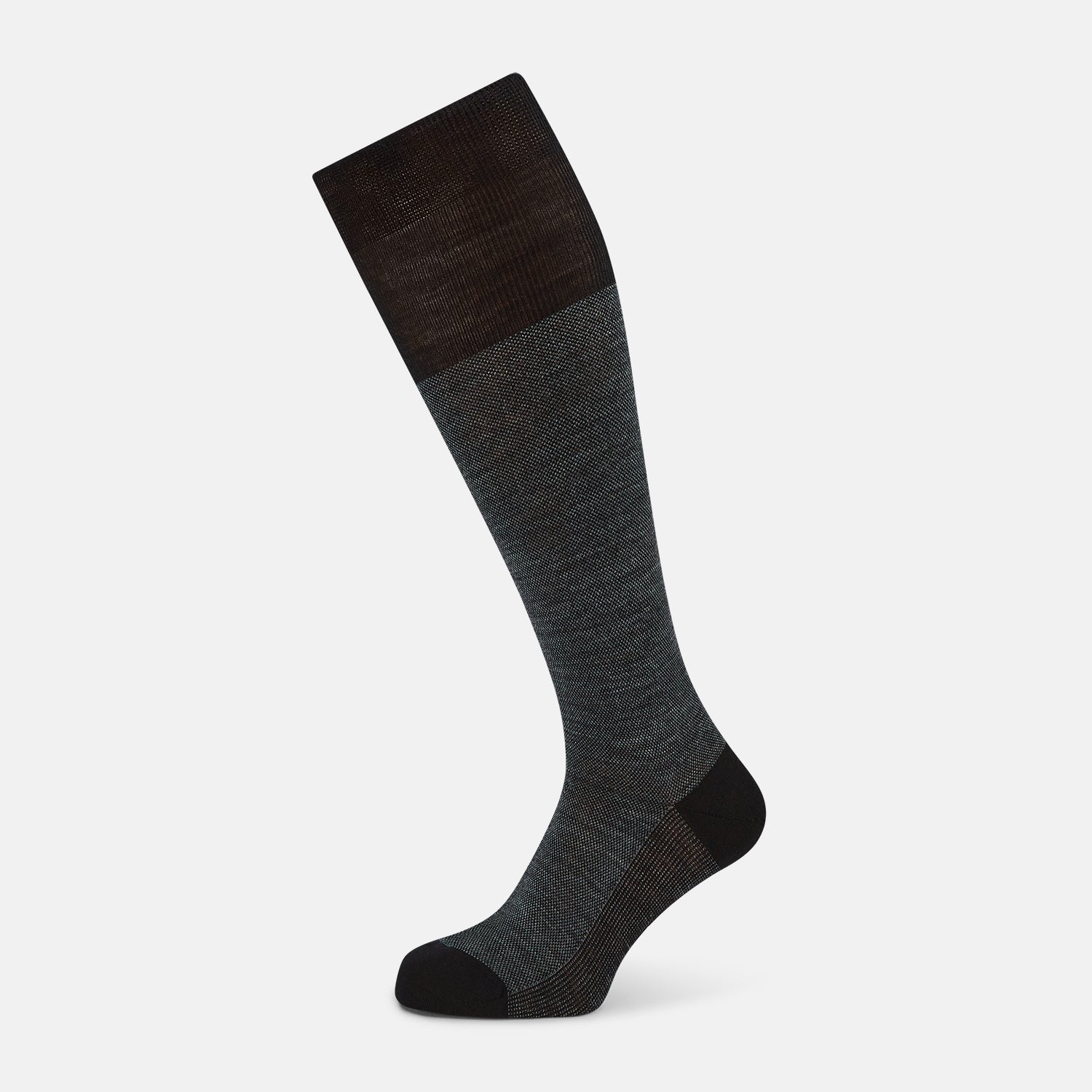 View 1 of product Black and Grey Wool Long Socks 13