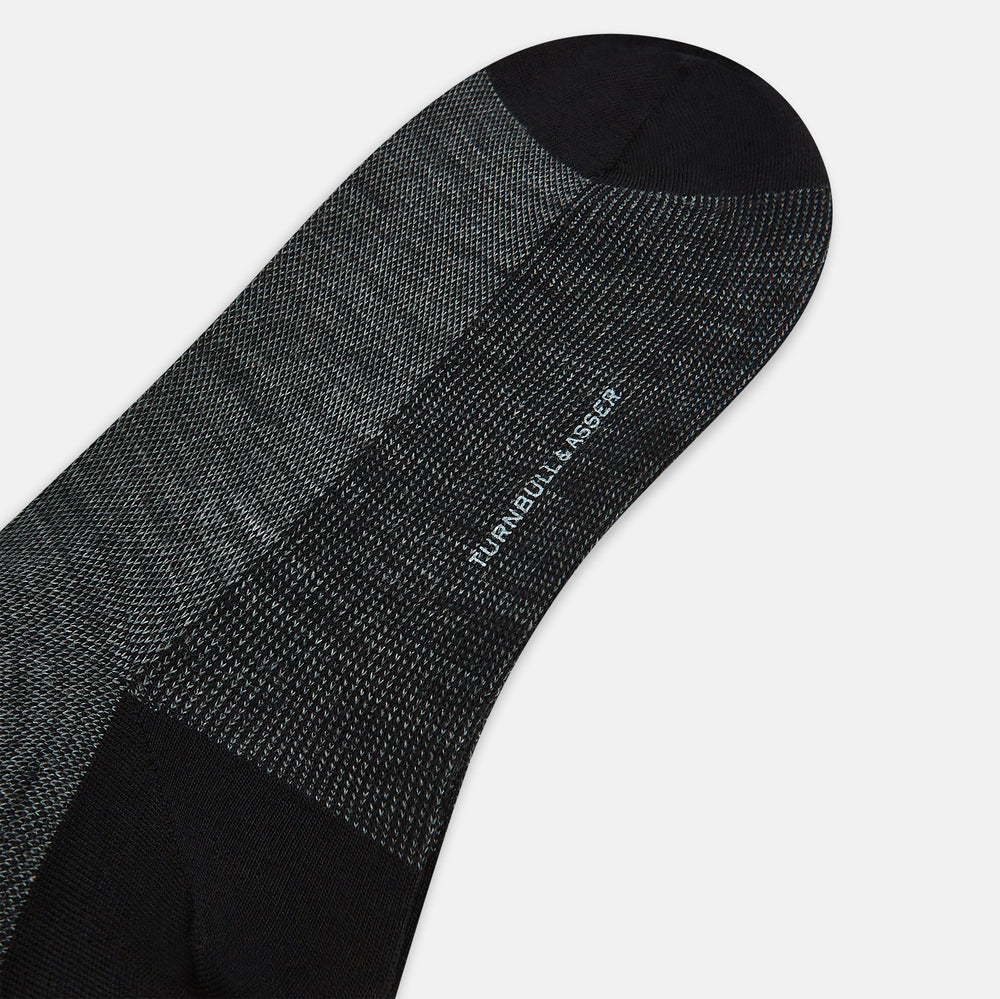 Black and Grey Wool Long Socks 13